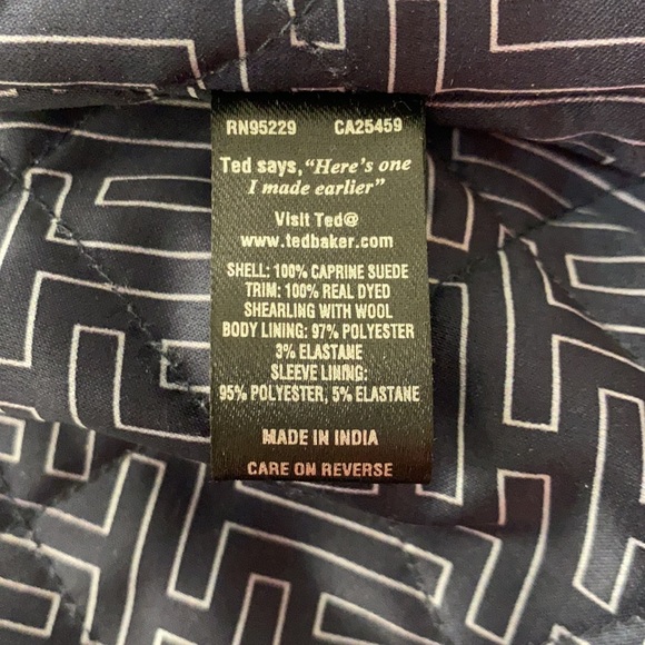 Ted Baker blue suede jacket with shearling collar - Picture 6 of 7